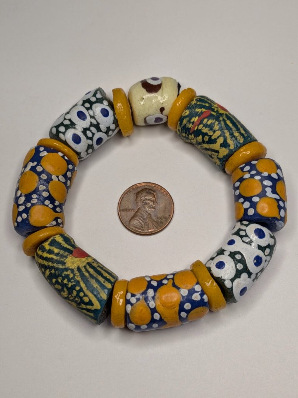 Handmade Ghanaian Krobo Glass Bead Bracelet